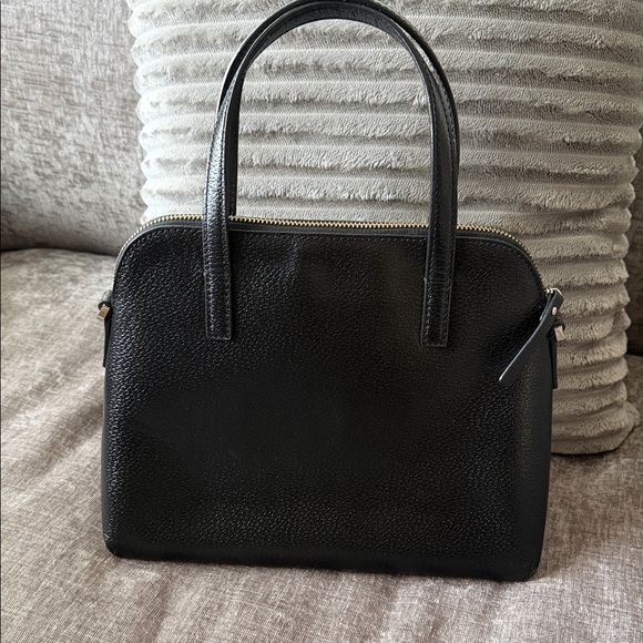 Kate Spade Black Satchel with Cream Bow with crossbody strap - Picture 2 of 4